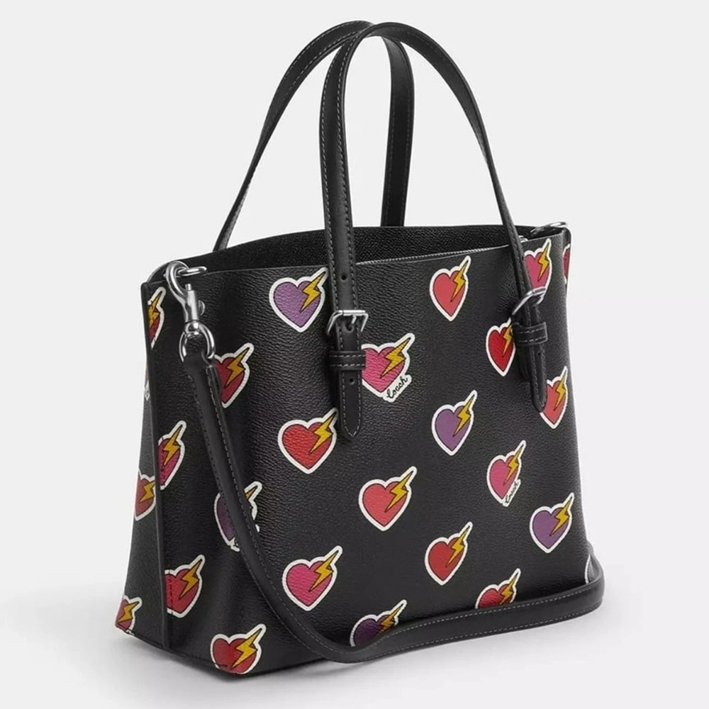 Coach Mollie Tote Bag 25 With Heart Bolt Print ❤️🔥 - Picture 2 of 6